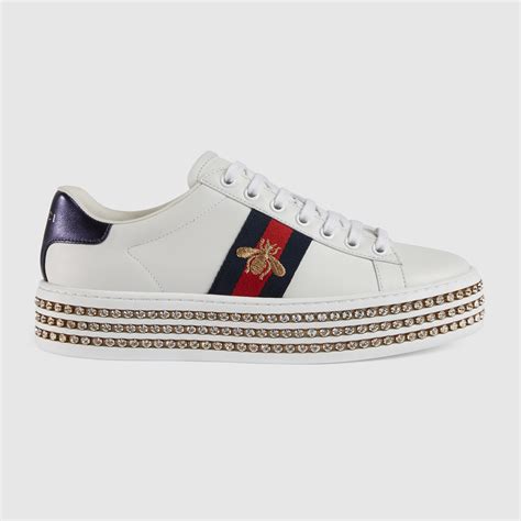 gucci blue swarovski crystal shoes|gucci women's sneakers.